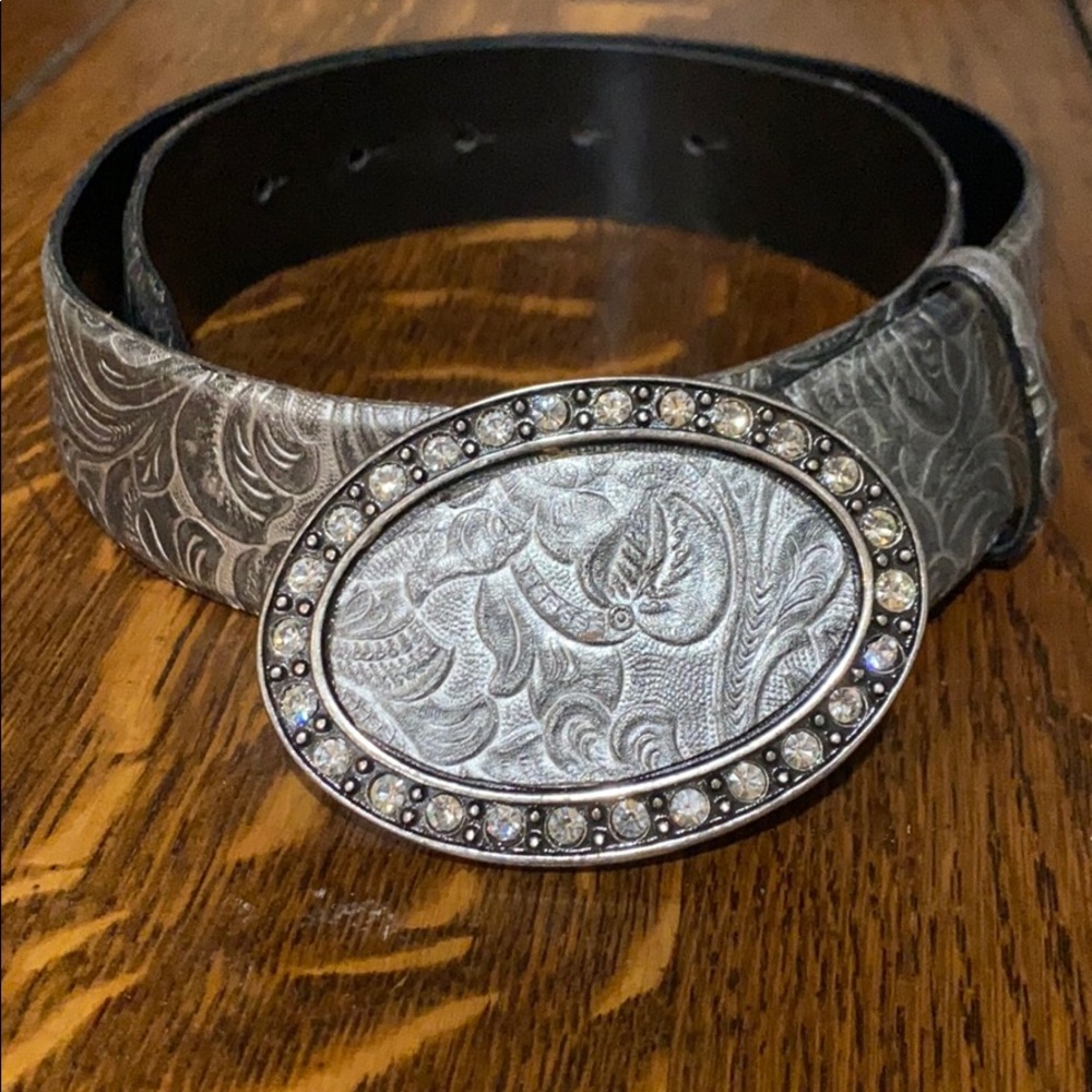 Hand tooled belt